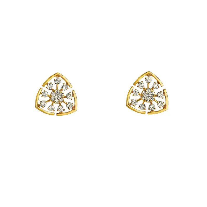 Radiant Gold Diamond Pendant Set